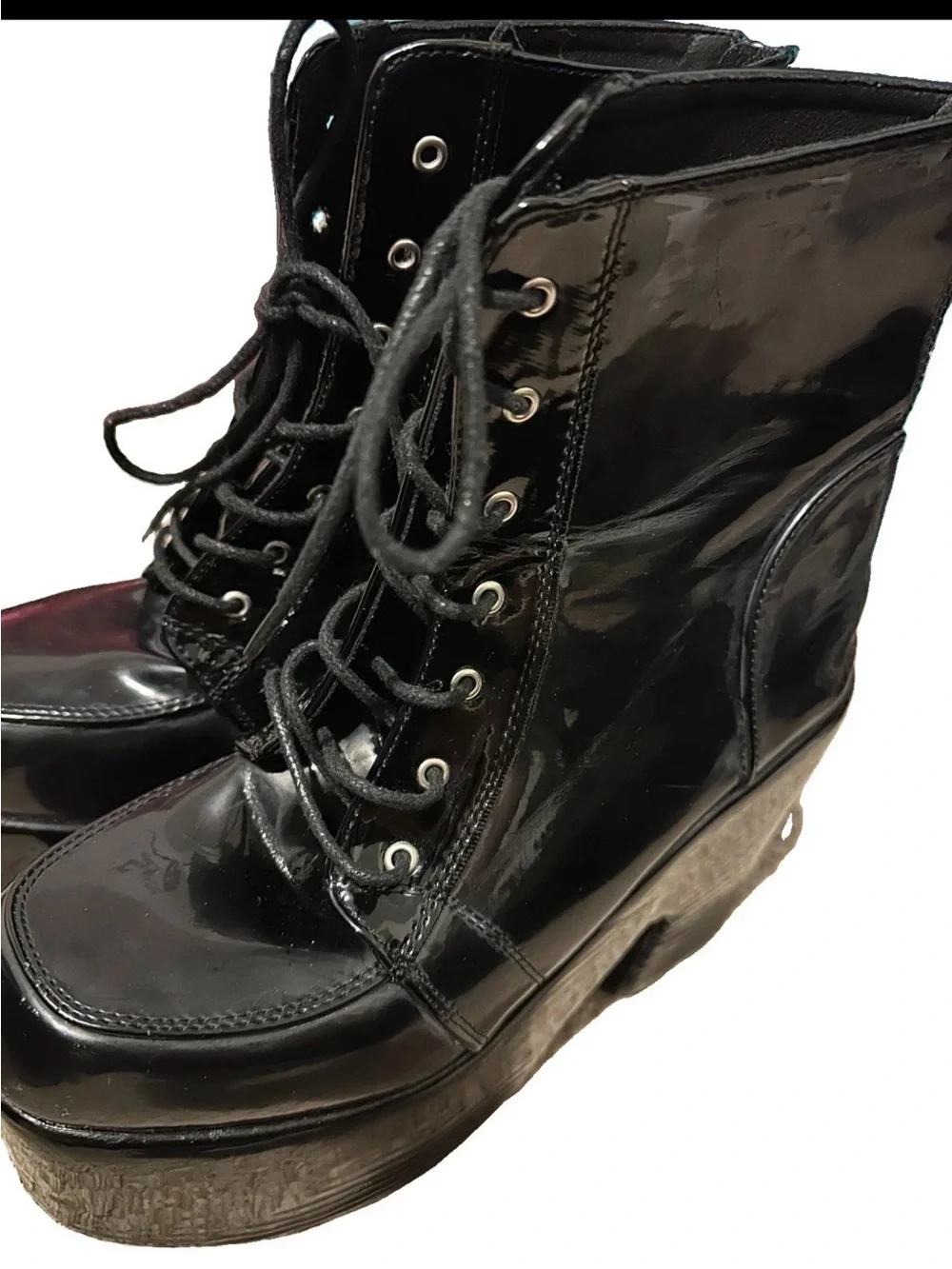 Goth 5” Unisex Patent Platform Boots